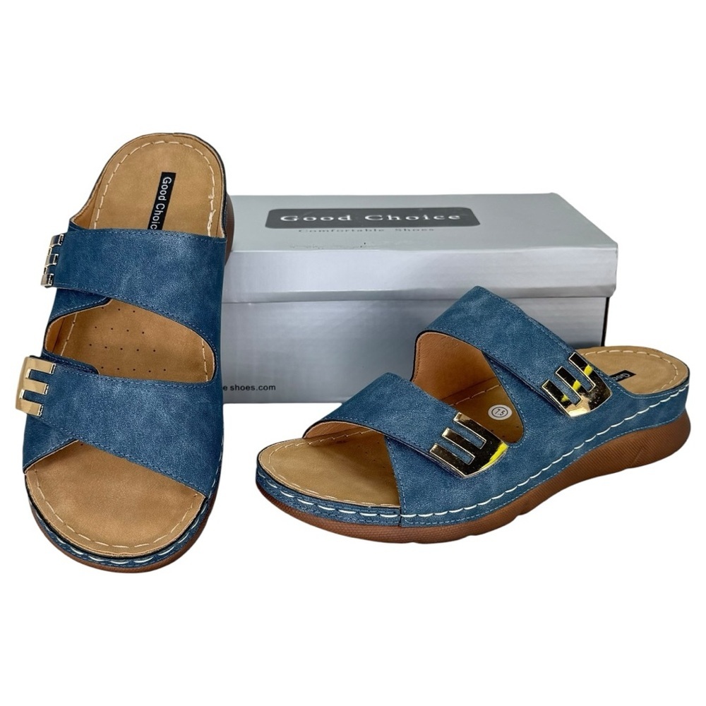 Good Choice Gretchen Navy Womens Sandals Size 7.5M - Picture 11 of 12